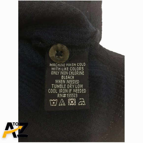 Alpine Lakes Mens Long Sleeves Shirt Size Medium Dark Blue Crewneck 3 Button - Picture 8 of 10